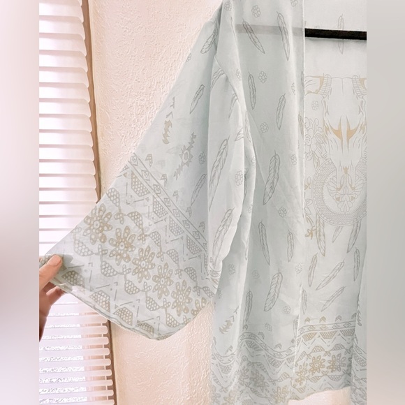 Dreamy Boho Kimono in Dusty Turquoise - Picture 3 of 7